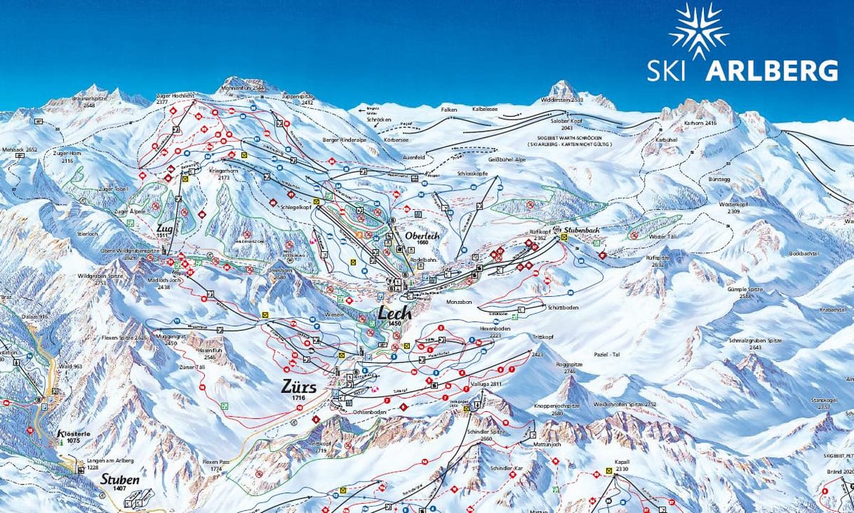 mapa de arlberg austria