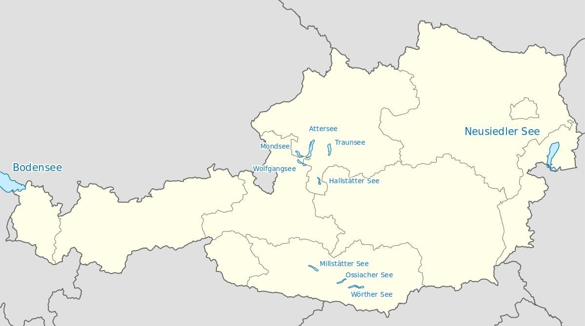 mapa de austria lagos