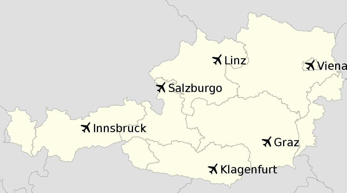 aeroportos en austria mapa