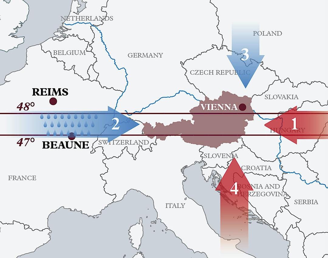 mapa de austria clima