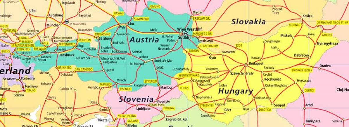 austria ferroviario mapa