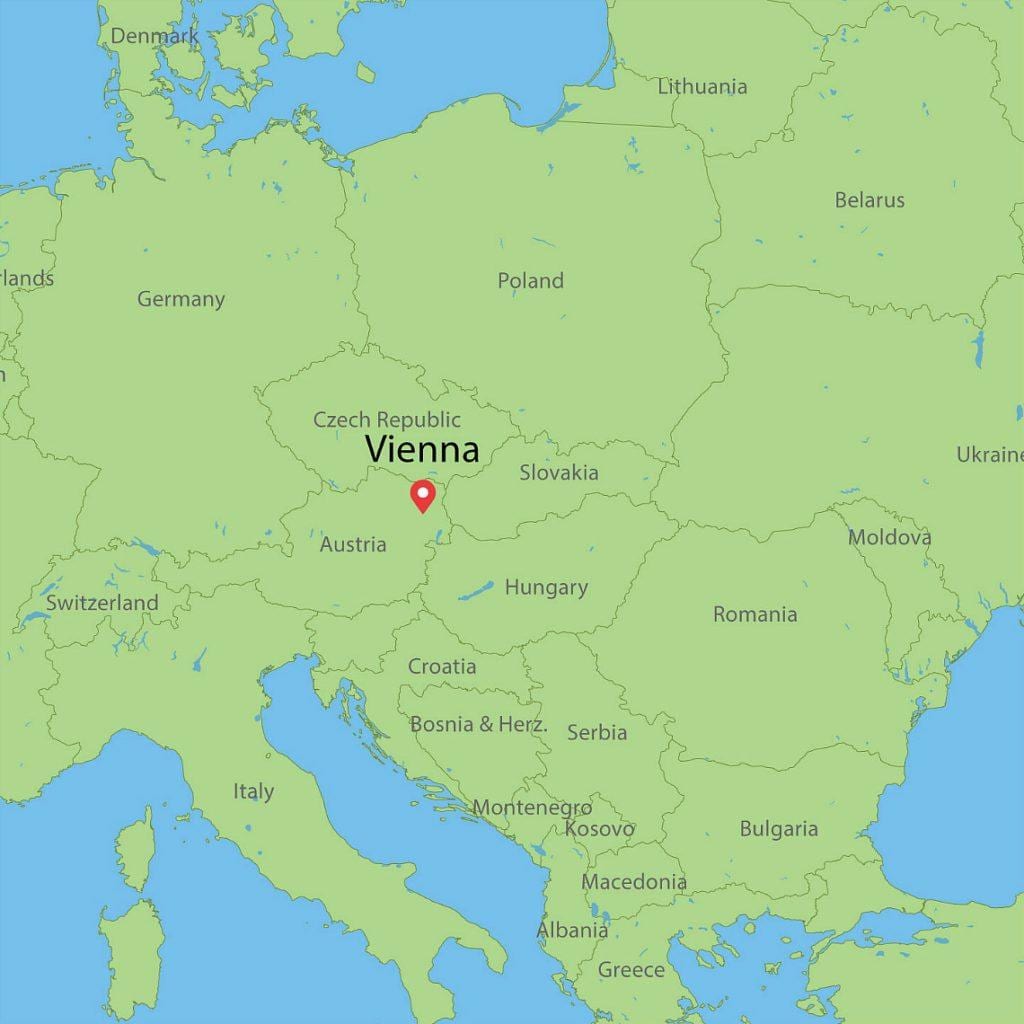 austria, país no mapa do mundo