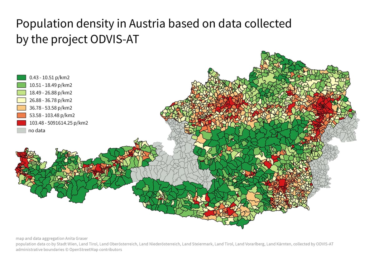 austria densidade de poboación mapa
