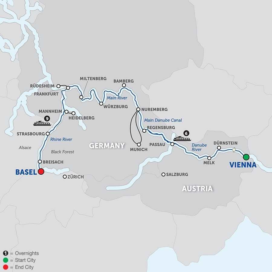 mapa de austria río