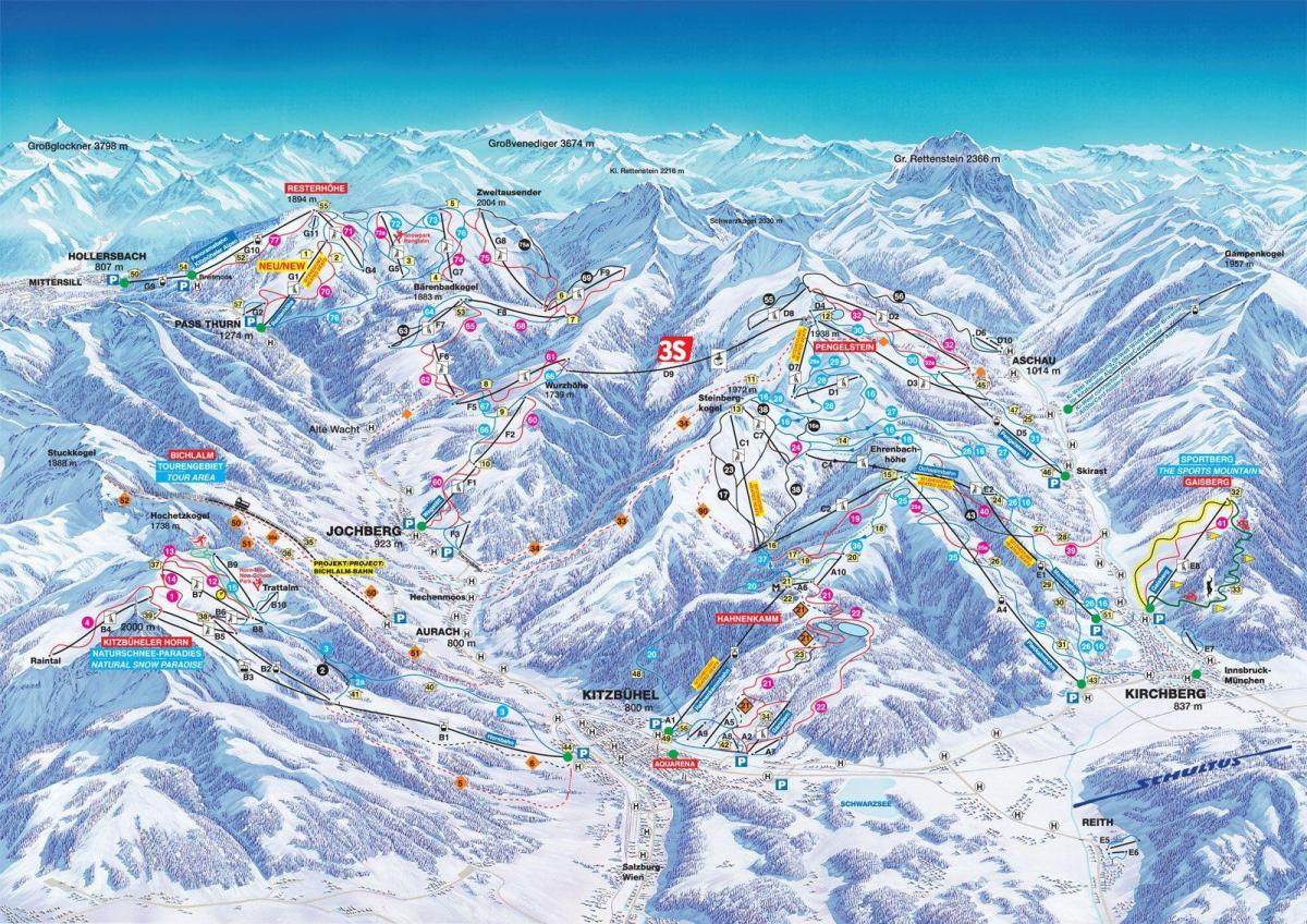 austria esquí mapa