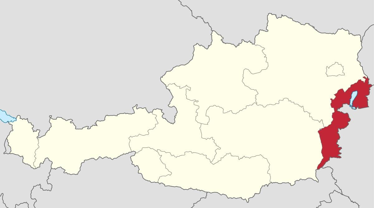 mapa de burgenland austria