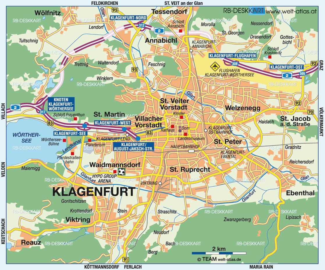 mapa de klagenfurt austria