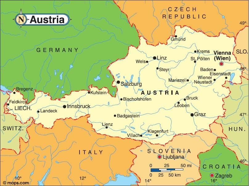 mapa de landeck austria