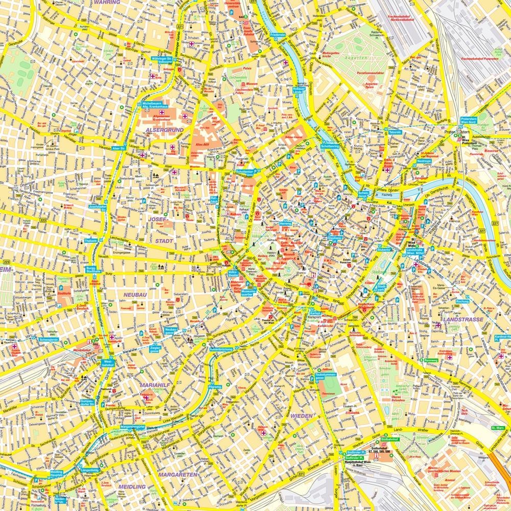rúa da cidade mapa de viena, austria