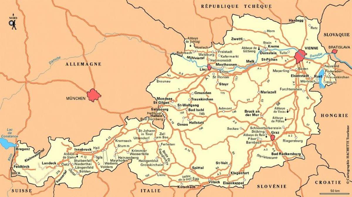 mapa de austria wien