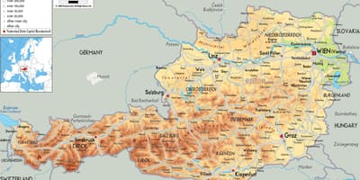 Austria montañas mapa