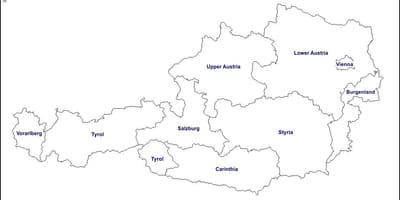 En branco mapa de austria