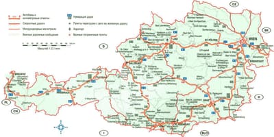 Mapa detallado de austria