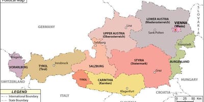 Mapa de austria política 