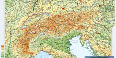 Mapa topográfico de austria