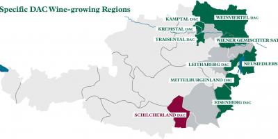 Austríaco viño rexións mapa
