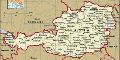 Mapa de castelos en austria