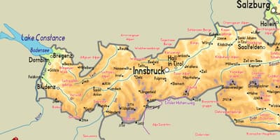 Mapa de mayrhofen austria